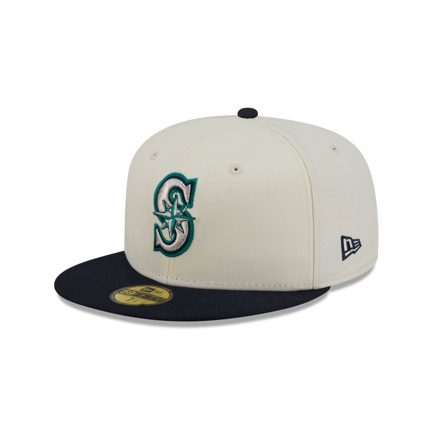 Seattle Mariners Chrome White Basic 59FIFTY Fitted Hat
