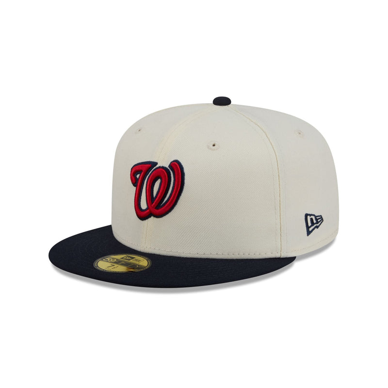 Washington Nationals Chrome White Basic 59FIFTY Fitted Hat