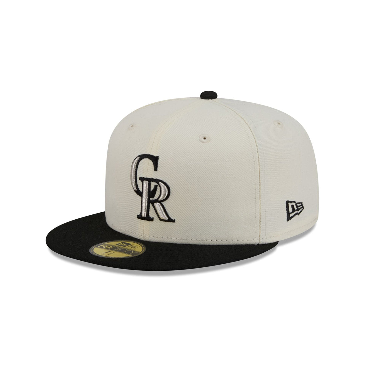 Colorado Rockies Chrome White Basic 59FIFTY Fitted Hat