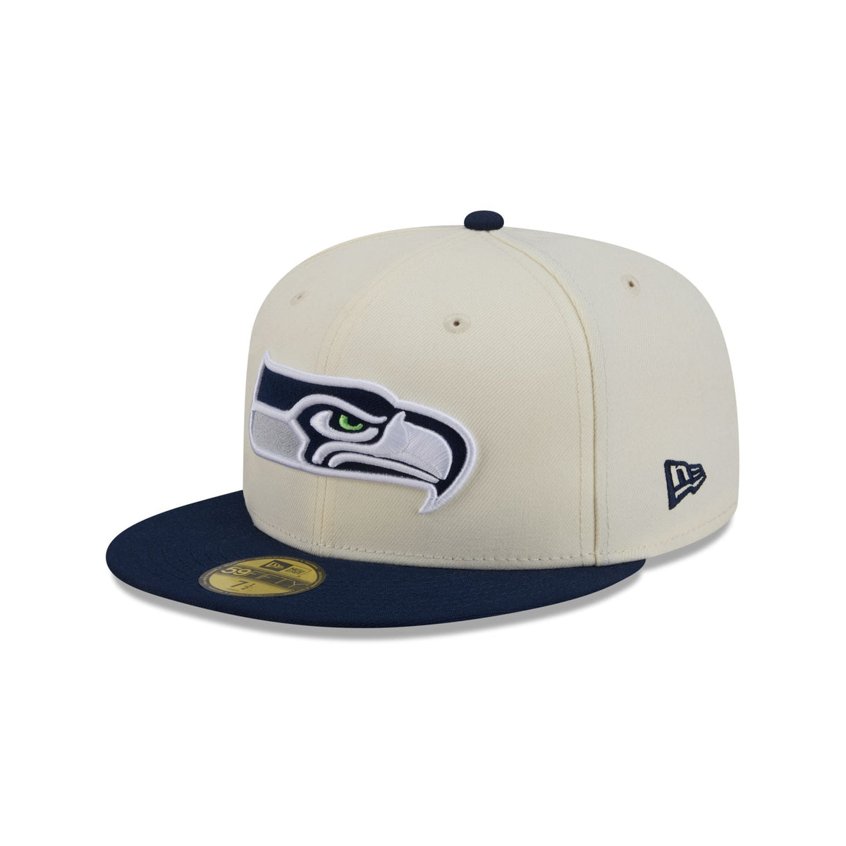 Seattle Seahawks Chrome White Basic 59FIFTY Fitted Hat