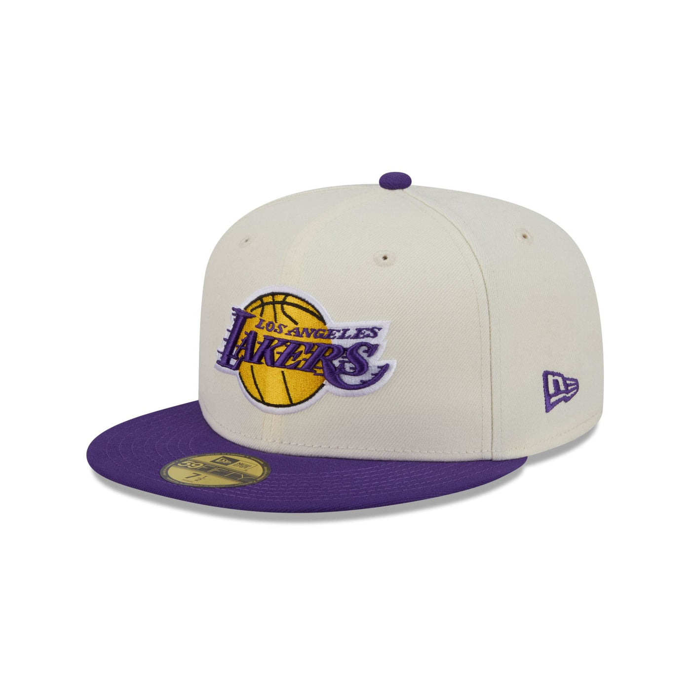 Los Angeles Lakers Chrome White Basic 59FIFTY Fitted Hat