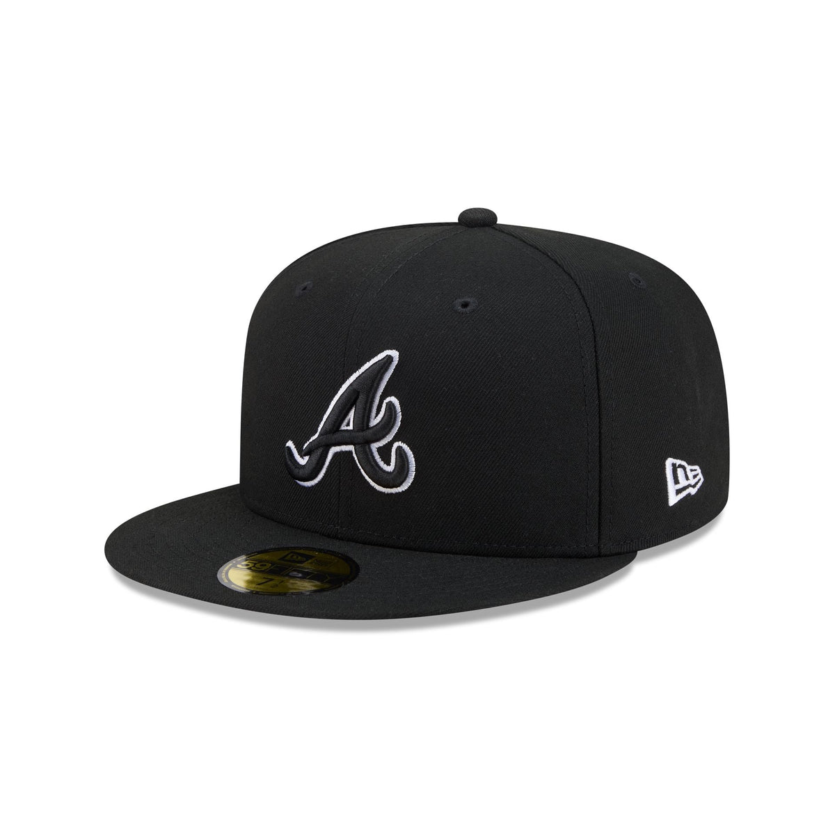 Atlanta Braves Black and White Basic 59FIFTY Fitted Hat
