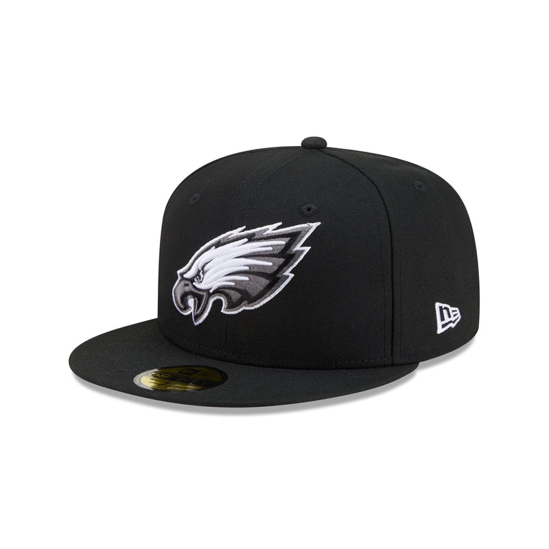 Philadelphia Eagles Black and White Basic 59FIFTY Fitted Hat