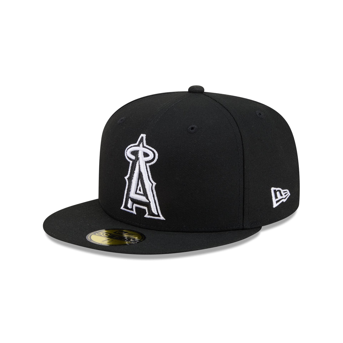 Los Angeles Angels Black and White Basic 59FIFTY Fitted Hat