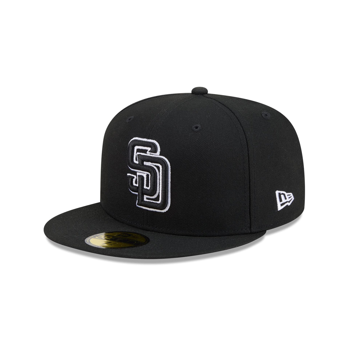 San Diego Padres Black and White Basic 59FIFTY Fitted Hat