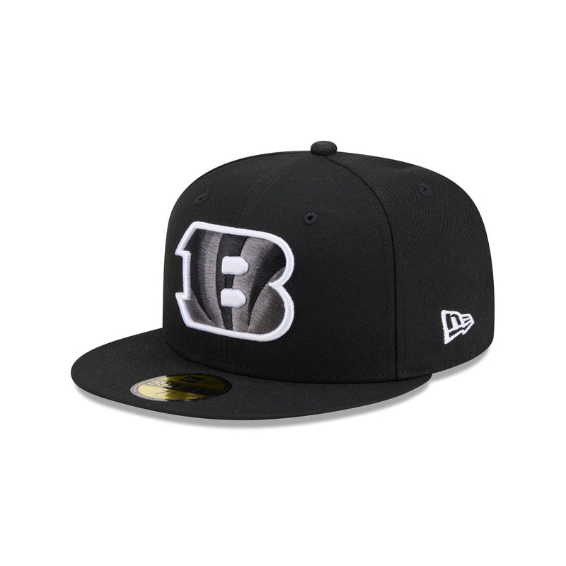 Cincinnati Bengals Black and White Basic 59FIFTY Fitted Hat