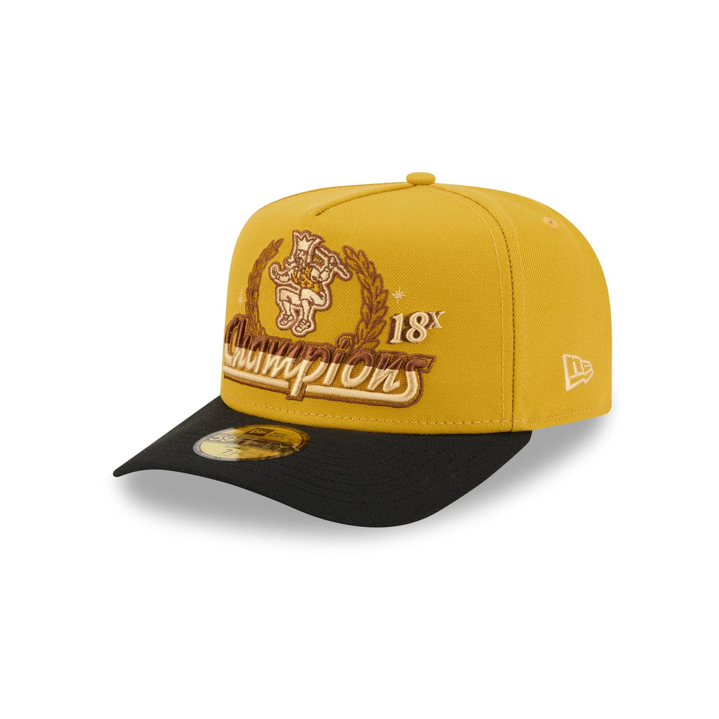 Just Caps Hardwood Classics Trophy Yellow Boston Celtics 59FIFTY A-Frame Fitted Hat