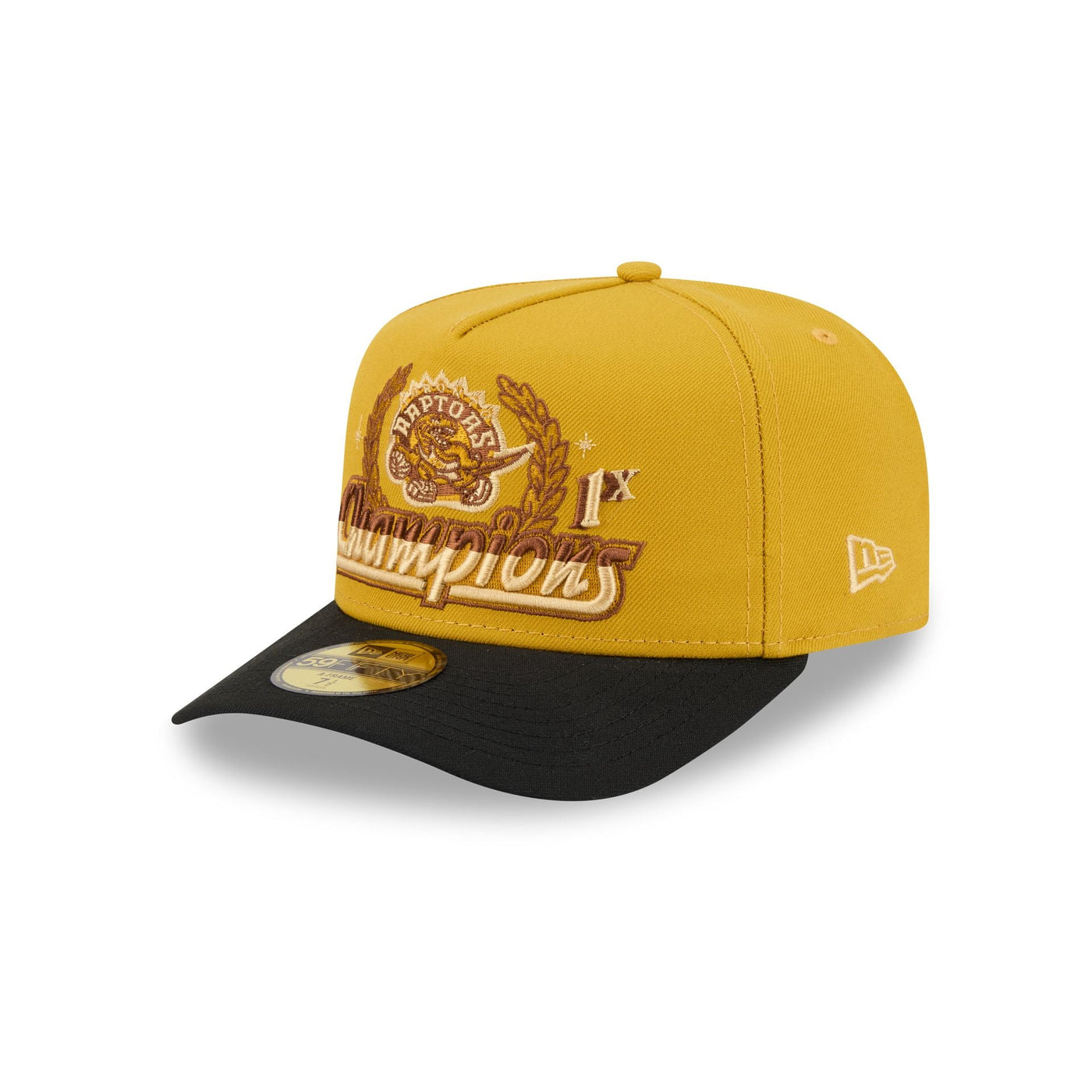 Just Caps Hardwood Classics Trophy Yellow Toronto Raptors 59FIFTY A-Frame Fitted Hat