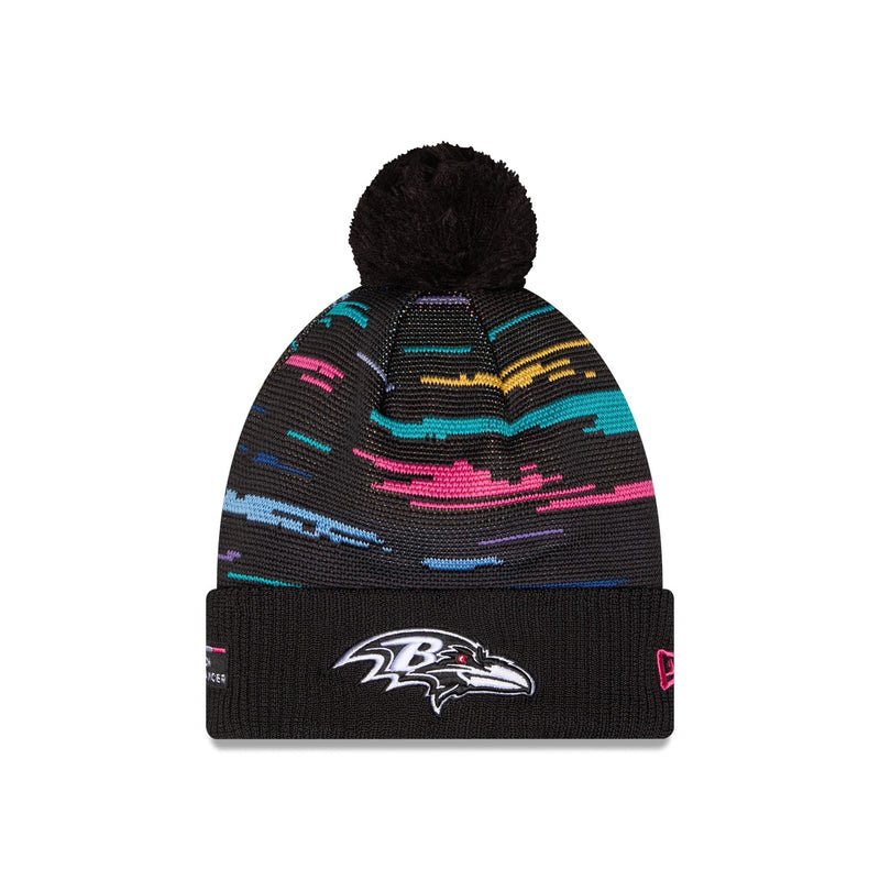 Baltimore Ravens 2026 Crucial Catch Pom Knit Hat