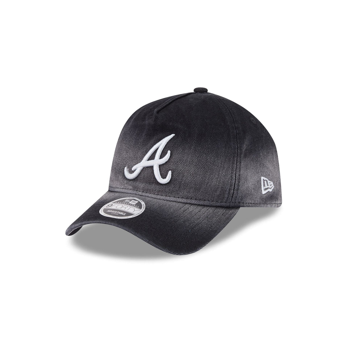Atlanta Braves Washed Black Denim 9FORTY A-Frame Unstructured Snapback Hat