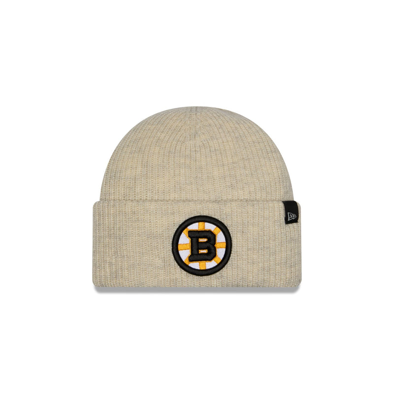Boston Bruins Woolen Heather Gray Short Cuff Knit Beanie Hat