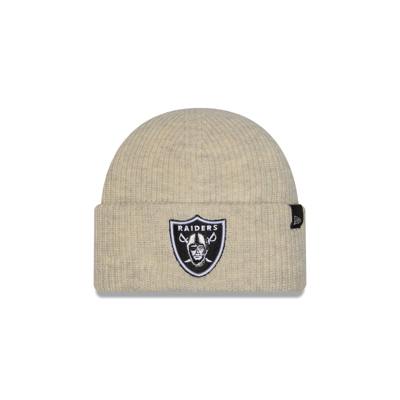 Las Vegas Raiders Woolen Heather Gray Short Cuff Knit Beanie Hat
