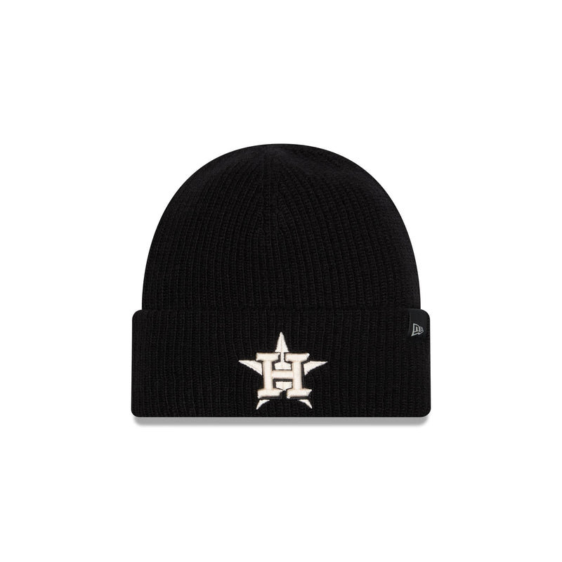 Houston Astros Woolen Black Short Cuff Knit Beanie Hat
