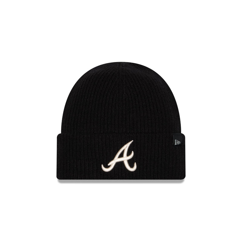 Atlanta Braves Woolen Black Short Cuff Knit Beanie Hat