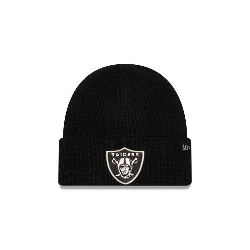 Las Vegas Raiders Woolen Black Short Cuff Knit Beanie Hat