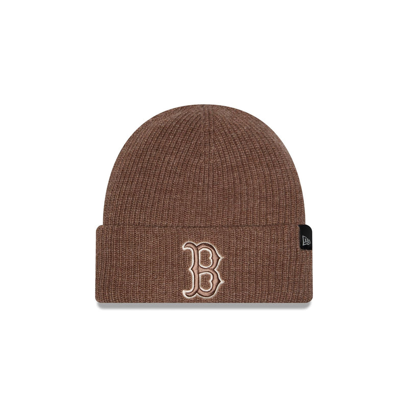 Boston Red Sox Woolen Tan Short Cuff Knit Beanie Hat