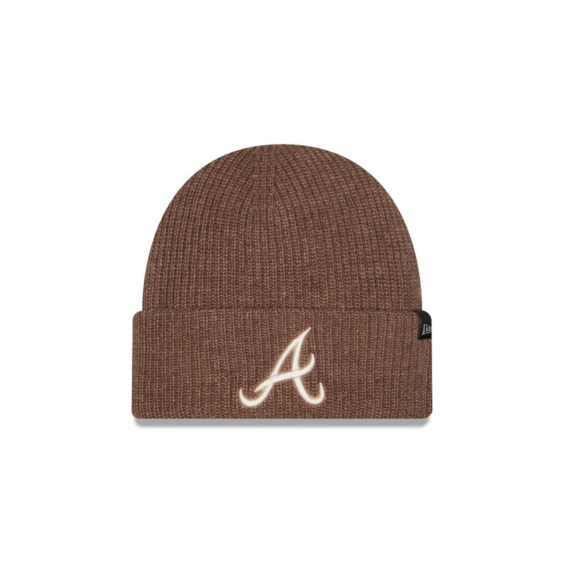 Atlanta Braves Woolen Tan Short Cuff Knit Beanie Hat