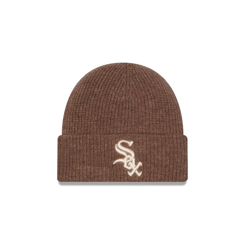 Chicago White Sox Woolen Tan Short Cuff Knit Beanie Hat