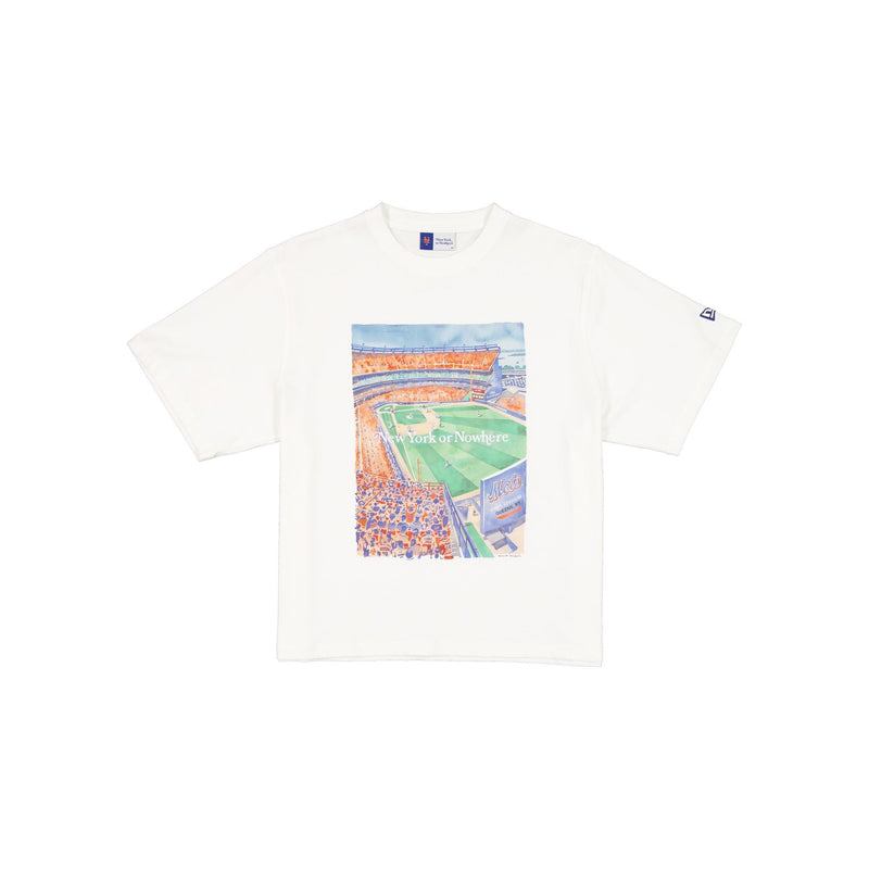 New York or Nowhere x New York Mets Watercolor Cropped T-Shirt