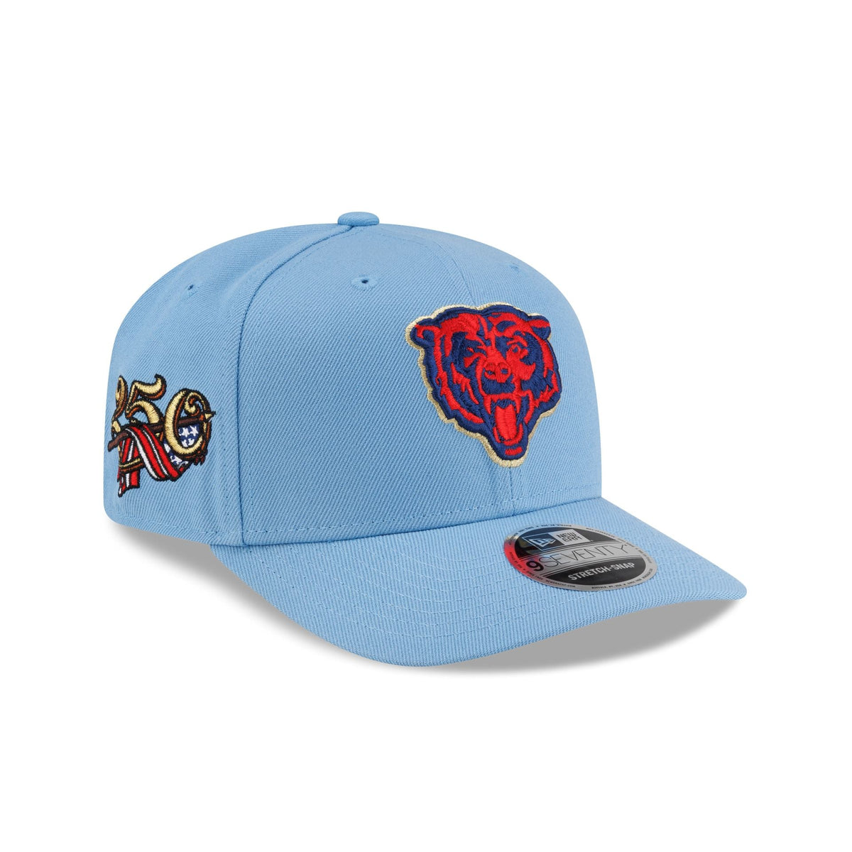 Chicago Bears Red, White & Blue 9SEVENTY Stretch-Snap Hat