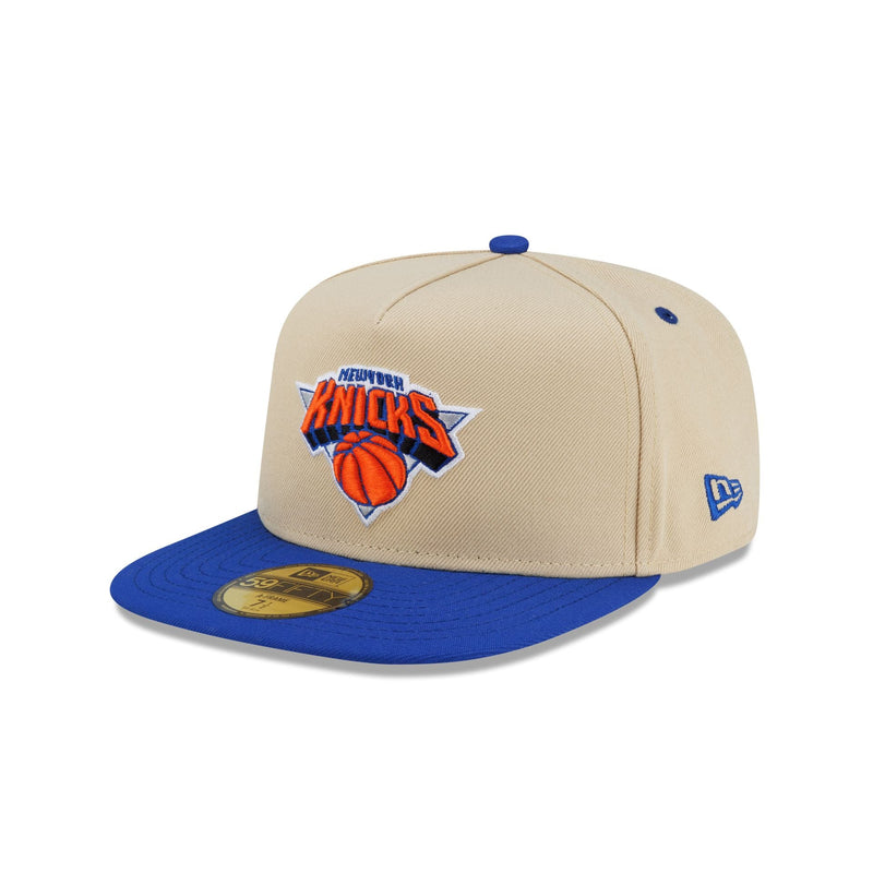 New York Knicks Hardwood Classics 2000s Gold 59FIFTY A-Frame Fitted Hat