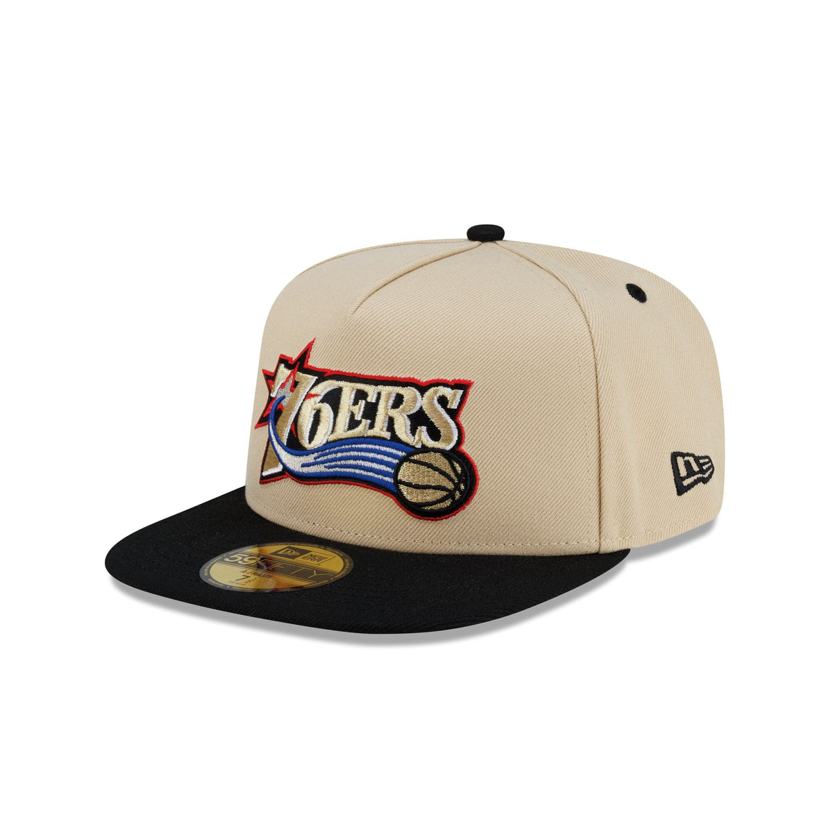 Philadelphia 76ers Hardwood Classics 2000s Gold 59FIFTY A-Frame Fitted Hat