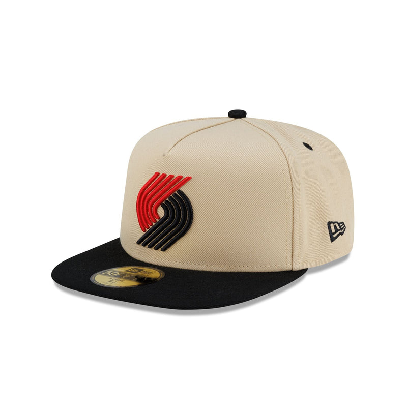 Portland Trail Blazers Hardwood Classics 2000s Gold 59FIFTY A-Frame Fitted Hat